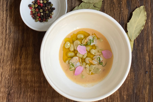 Berberechos y habas, receta.