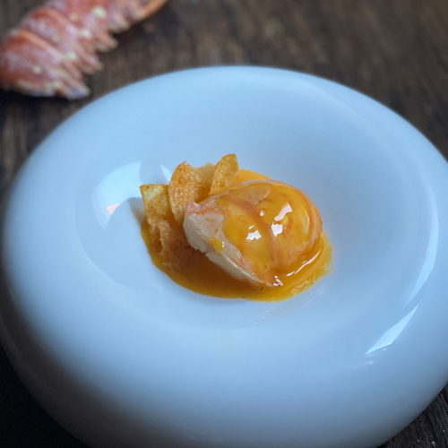 receta langosta, huevo y patatas